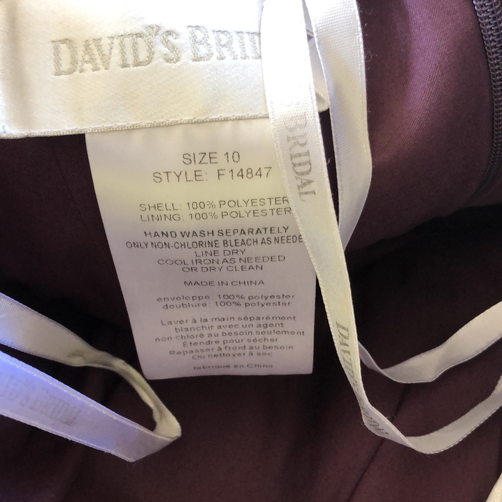 David’s bridal size 10 purple knee high dress - Picture 2 of 4